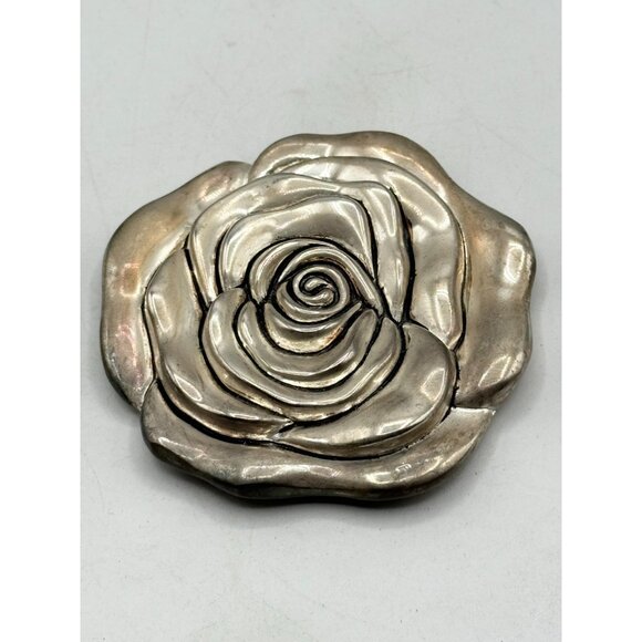 Vintage Godinger silver art co rose flower mirror - Picture 2 of 4